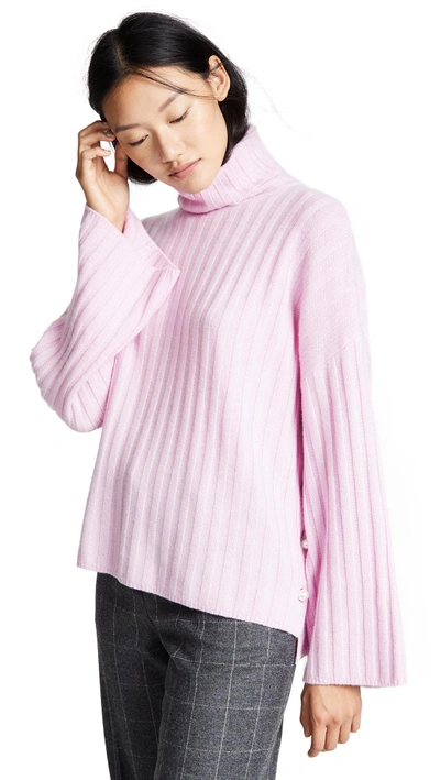 Shop Milly Cashmere Oversized Sweater In Rose