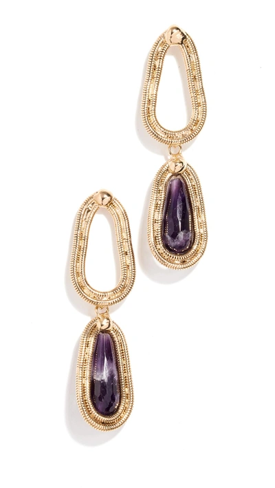Shop Rosantica Anima Earrings In Brass/purple
