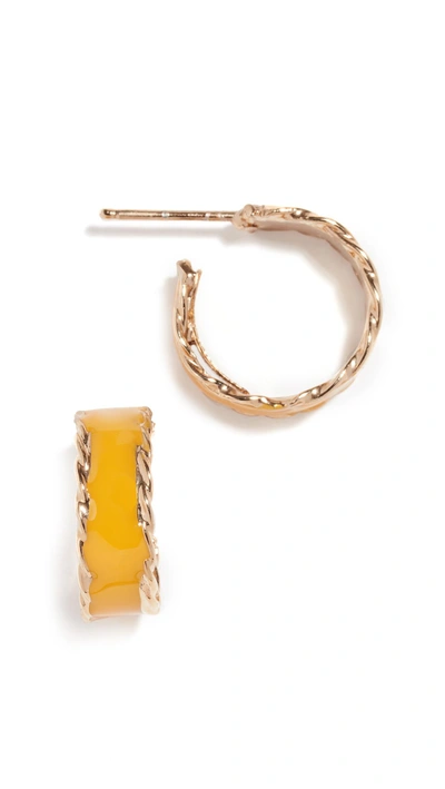 Shop Rosantica Musica Earrings In Brass/yellow