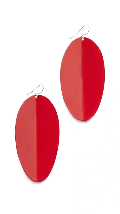 Shop Simon Miller Large Pedal Earrings In Red