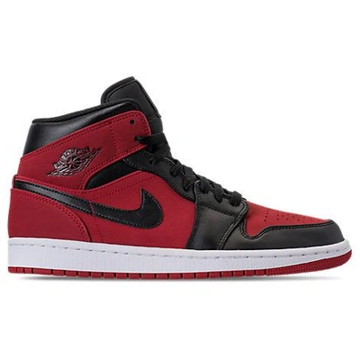 Shop Nike Men's Air Jordan 1 Mid Retro Basketball Shoes, Red