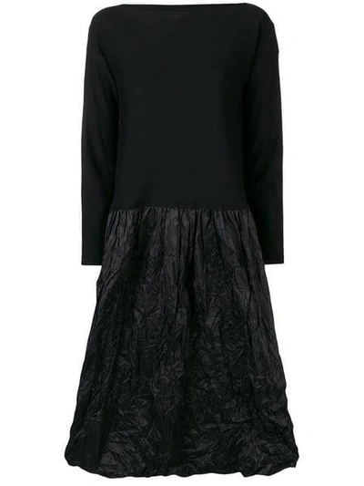 Shop Daniela Gregis Wrinkled Midi Dress In Black