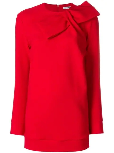 Shop P.a.r.o.s.h Bow Sweatshirt Dress In Red