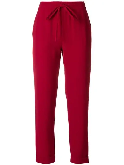 Shop P.a.r.o.s.h Cropped Track Pants In Red