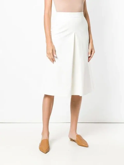 Shop Twinset Twin-set High Waisted Midi Skirt - White