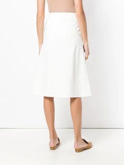 Shop Twinset Twin-set High Waisted Midi Skirt - White