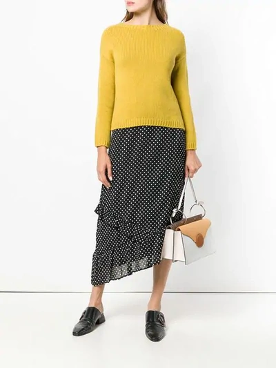 Shop Aragona Round Neck Jumper In Yellow