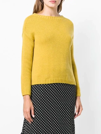 Shop Aragona Round Neck Jumper In Yellow