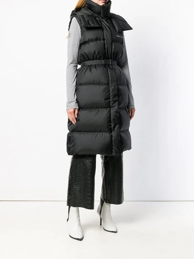 Shop Off-white Sleeveless Padded Coat - Black