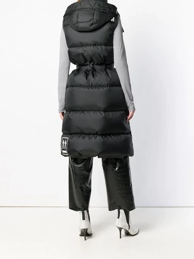 Shop Off-white Sleeveless Padded Coat - Black