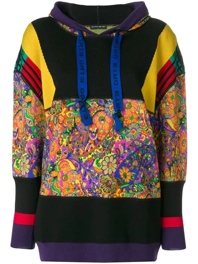 Shop Etro Paisley Print Hoodie - Black