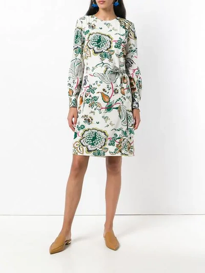 Shop Tory Burch Floral Short Dress - Neutrals
