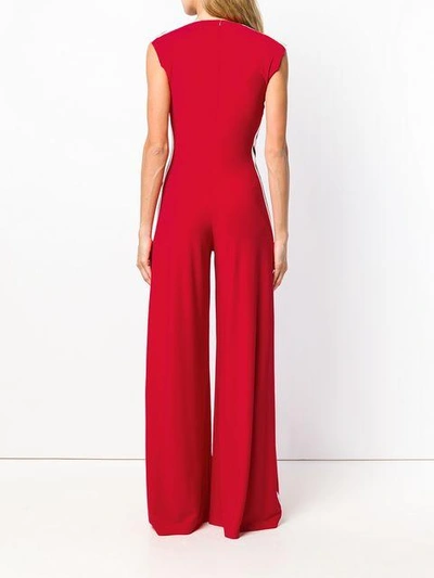 Shop Norma Kamali Side Stripe Jumpsuit - Red