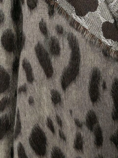 Shop Forte Forte Leopard Print Oversized Coat - Grey