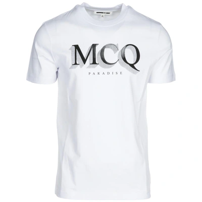 Shop Mcq By Alexander Mcqueen Men's Short Sleeve T-shirt Crew Neckline Jumper Paradise In White