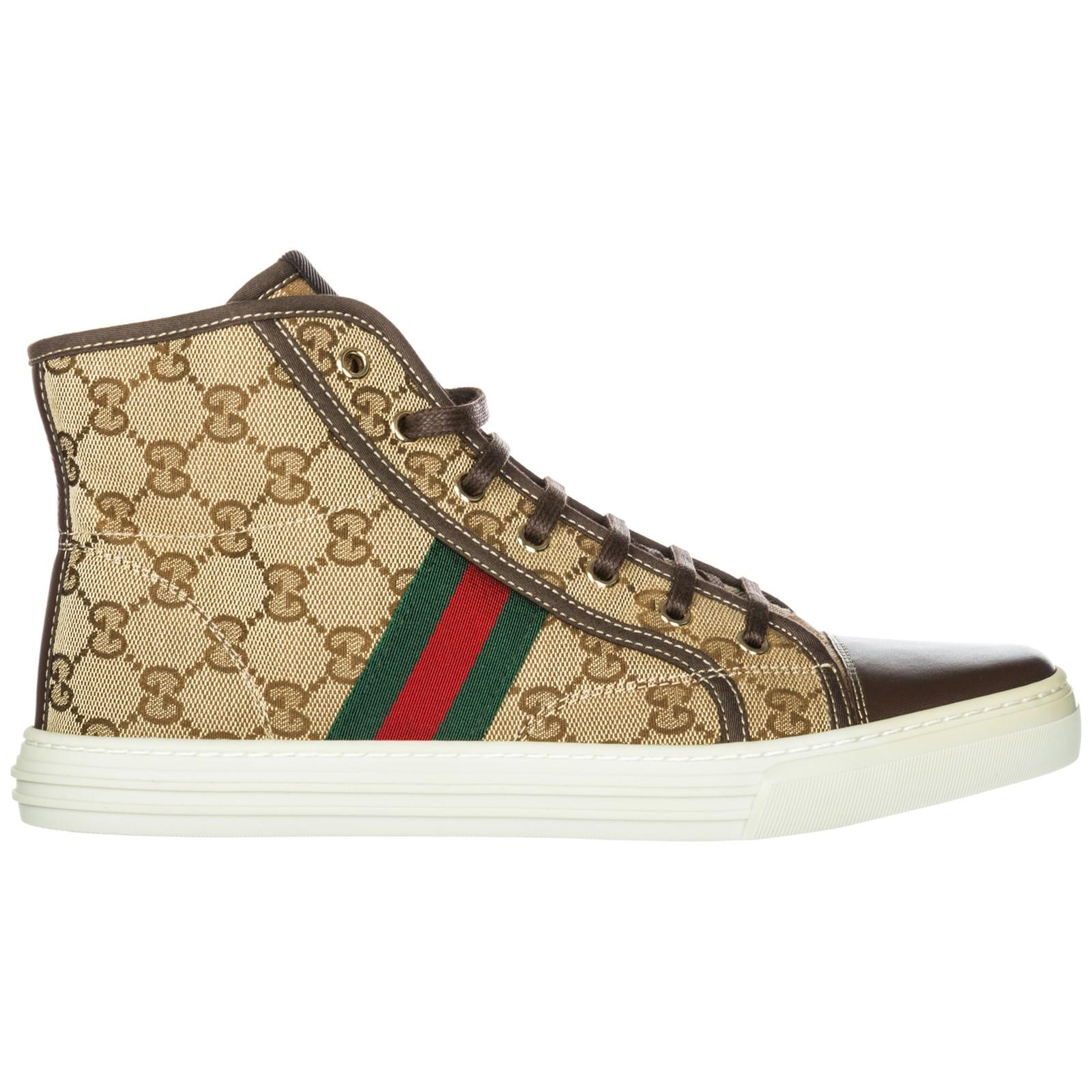 Gucci Women's Shoes High Top Trainers Sneakers In Brown | ModeSens