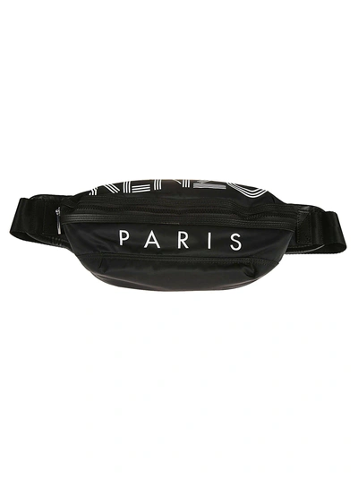 Shop Kenzo Logo Print Belt Bag In Black