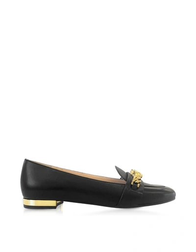 Shop Charlotte Olympia Black Leather Loafers