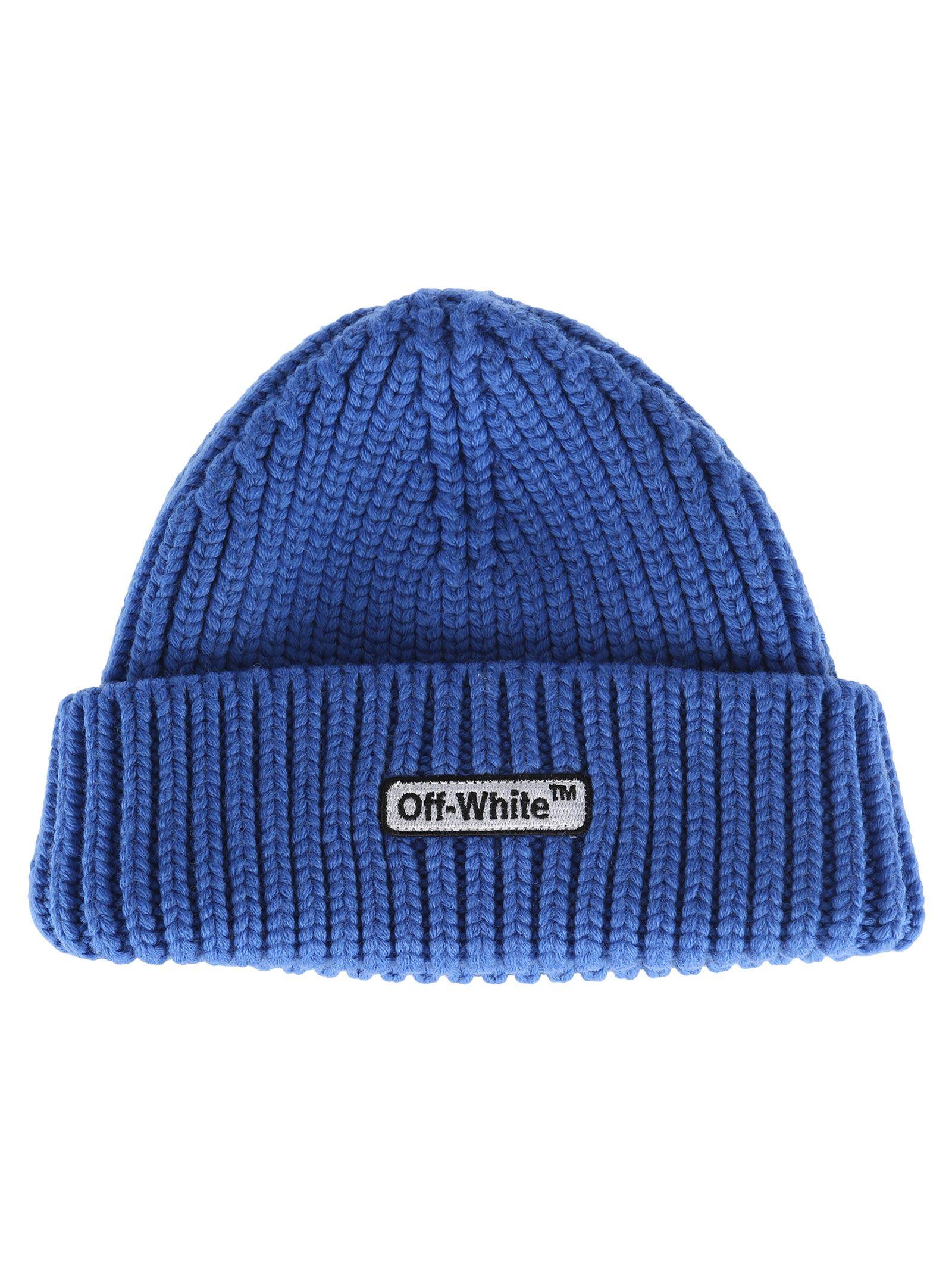 off white beanie blue