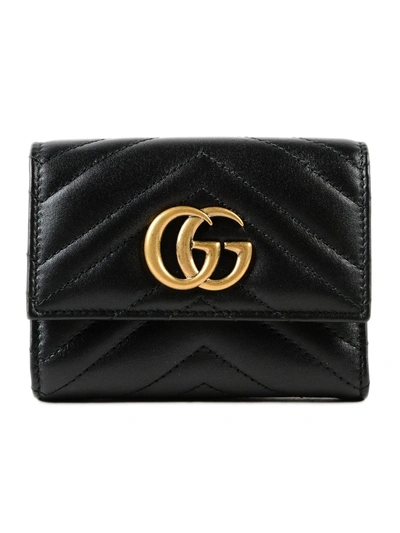 Shop Gucci Gg Marmont 2.0 Small Wallet In Nero