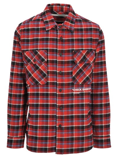Shop Off-white Off White Check Shirt In Red-white