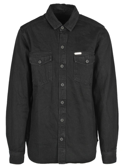 Shop Off-white Off White Denim Shirt In Black/multi