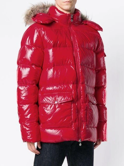 Shop Pyrenex Fur Trim Hood Padded Jacket In Red