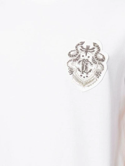 Shop Roberto Cavalli Embroidered Logo T-shirt In White