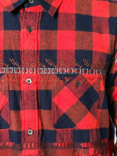 Shop Sacai Button Front Patch Pocket Shirt - Red