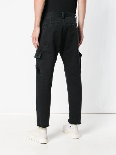 Shop Overcome Distressed Cropped Jeans - Black