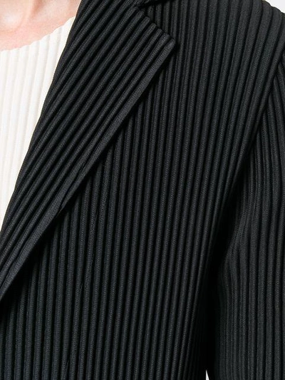 Shop Issey Miyake Pleated Casual Blazer In Black