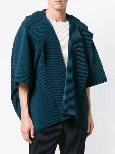 Shop Issey Miyake Homme Plissé  Pleated Kimono Jacket - Green