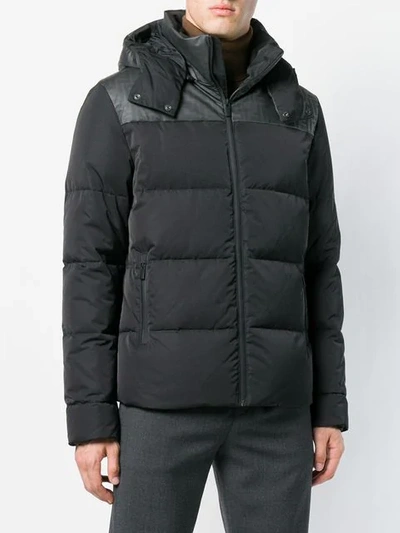 Shop Fendi Padded Hooded Coat - Black