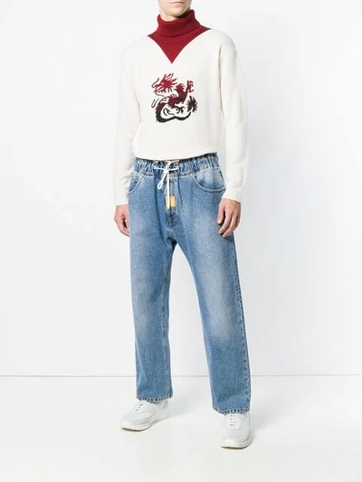 Shop Kenzo High Neck Knit Sweater In White