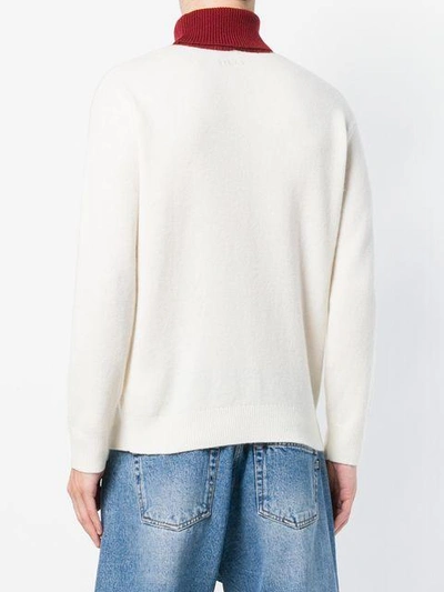 Shop Kenzo High Neck Knit Sweater In White