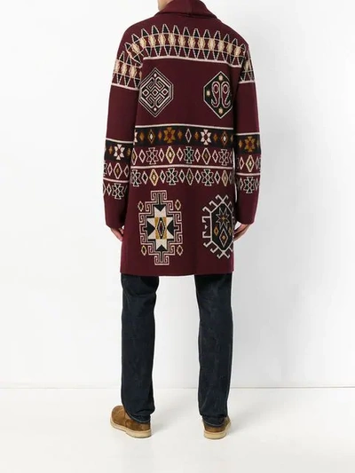 Shop Etro Knitted Coat - Red