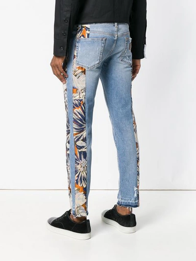 Shop Dolce & Gabbana Floral Panel Jeans - Blue