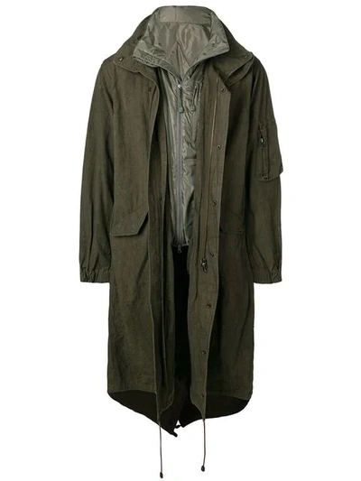 Shop Yohji Yamamoto Long Loose Parka