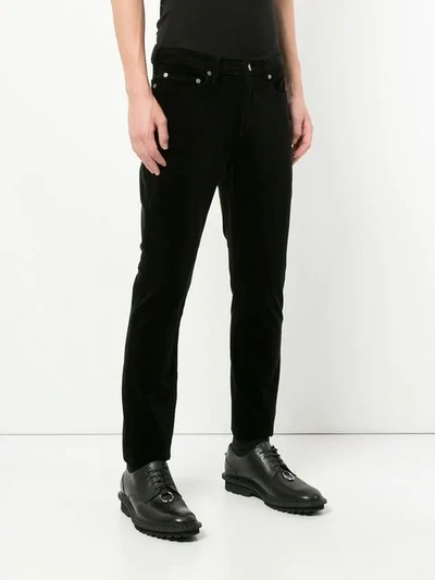 Shop Neil Barrett Skinny Velvet Jeans In Black