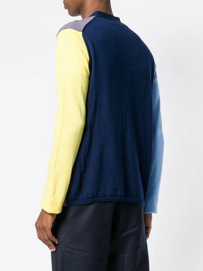 Shop Comme Des Garçons Shirt Colour-block Fitted Cardigan - Grey