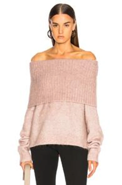 Shop Acne Studios Fold Over Sweater In Grey