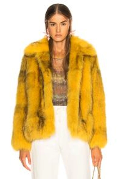 Shop Sprung Sia Fur Jacket In Yellow