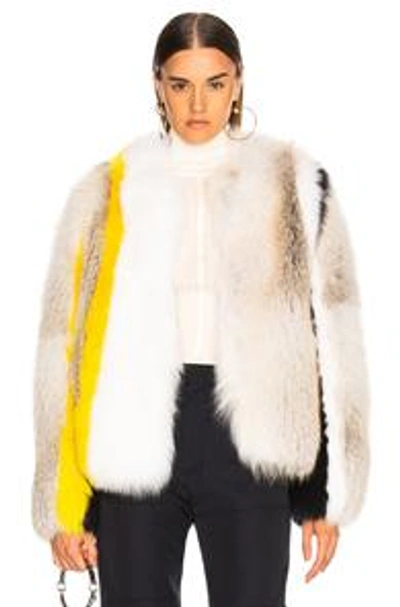 Shop Sprung Cesar Fur Jacket In White