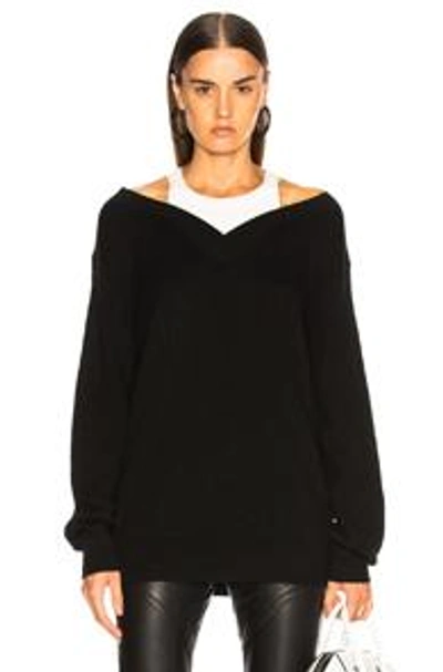 Shop Alexander Wang T T By Alexander Wang Bi Layer Tank Sweater In Black