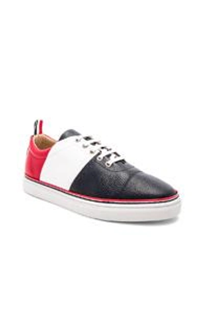 Shop Thom Browne Pebble Grain Color Blocked Trainers In Blue