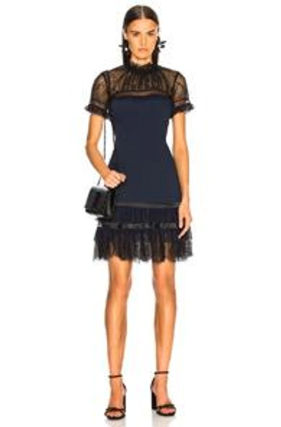 Shop Jonathan Simkhai Mockneck Mini Dress In Midnight & Black