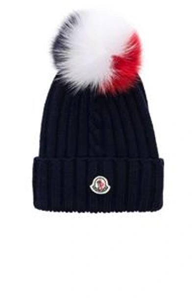 Shop Moncler Beanie In Blue. In Navy