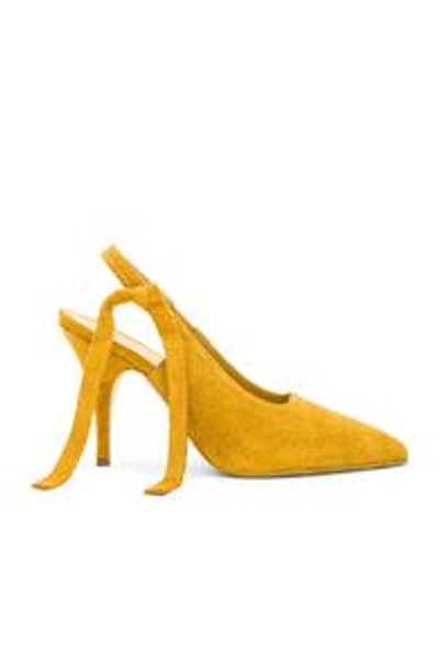 Shop Victoria Beckham Suede Dorothy Sling Back Pumps In Yellow