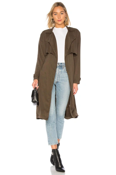 Shop Michael Stars Trench Coat In Army