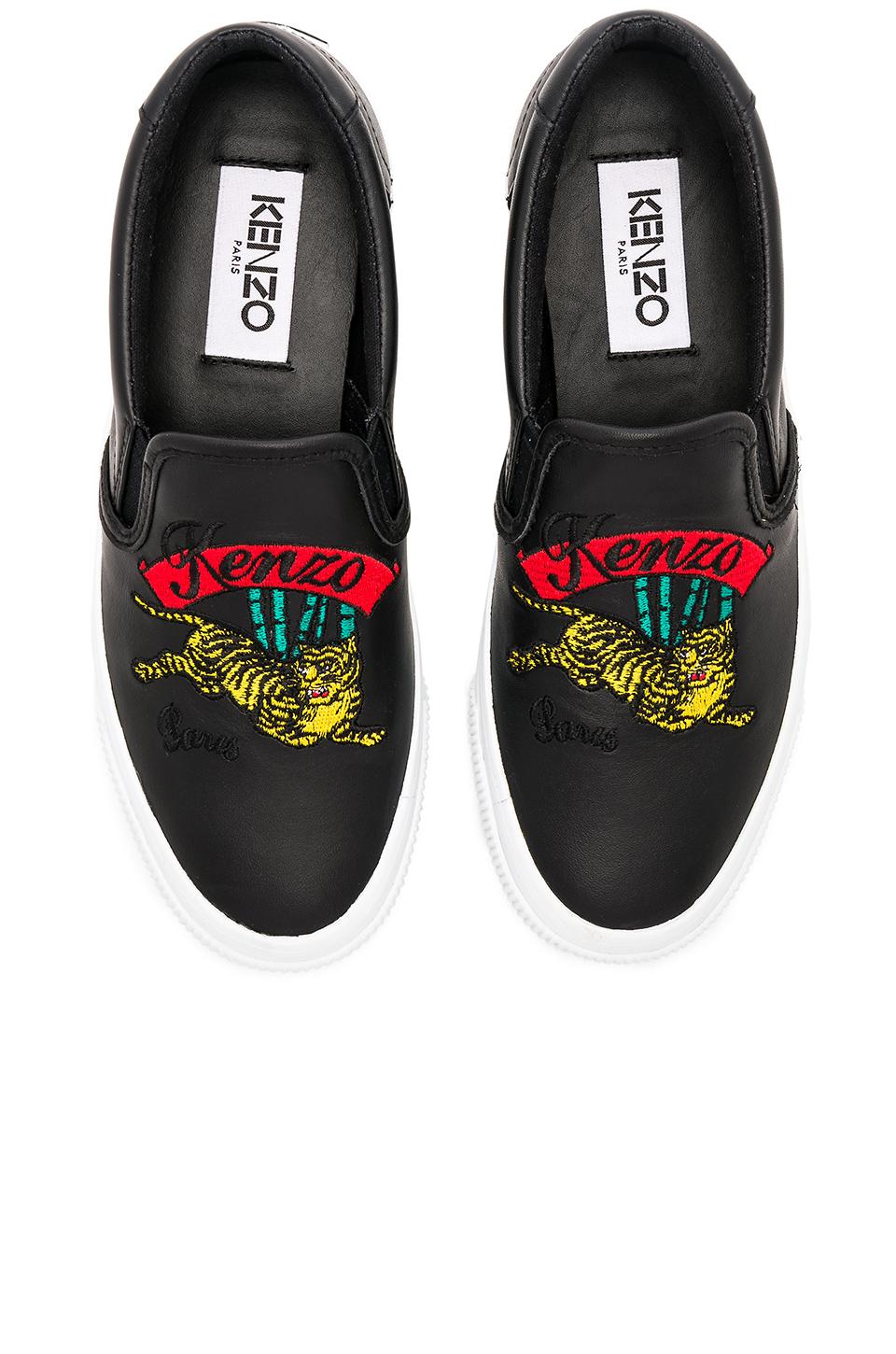 kenzo leather slip on